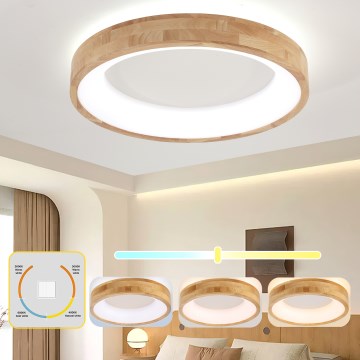 Brilagi - LED Ceiling Light FALCON WOOD LED/40W/230V 3000/4000/6000K Ø 60 cm wood