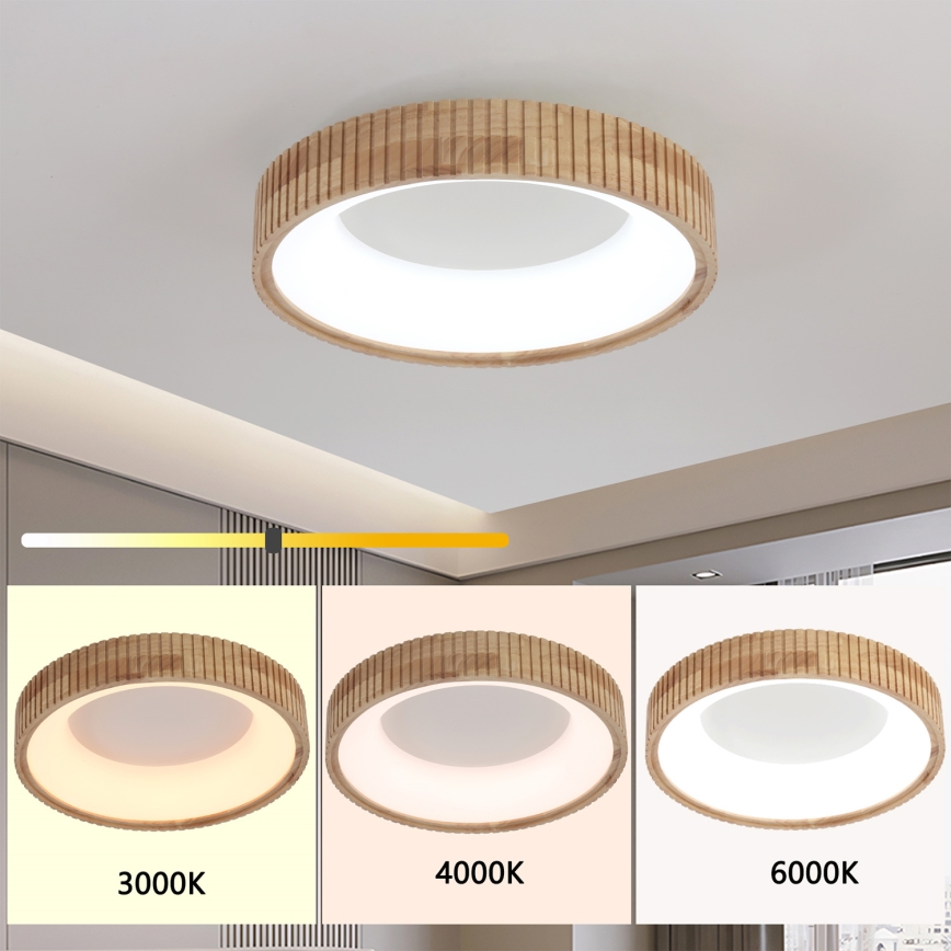 Brilagi - LED Ceiling Light FALCON WOOD MODERN LED/30W/230V 3000/4000/6000K Ø 45 cm wood
