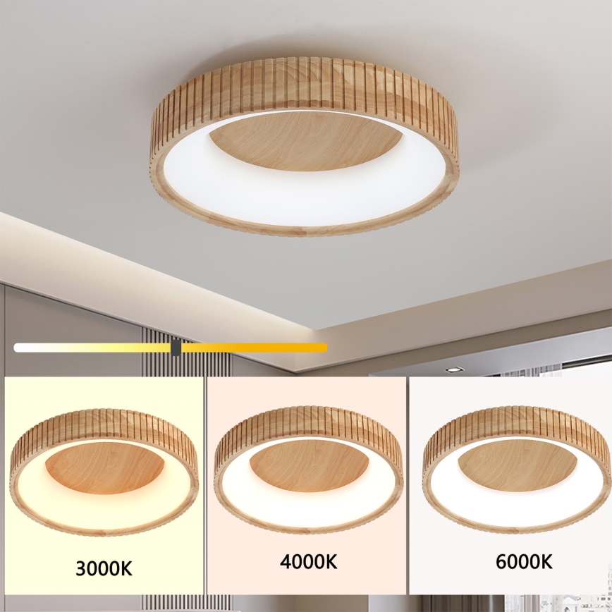 Brilagi - LED Ceiling Light FALCON WOOD MODERN LED/30W/230V 3000/4000/6000K Ø 45 cm Wood
