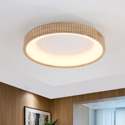 Brilagi - FALCON WOOD MODERN LED Ceiling Light 40W/230V 3000/4000/6000K Ø 60 cm Wood