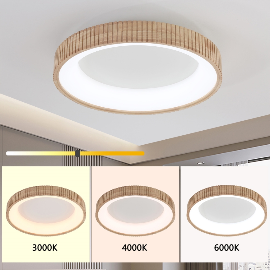 Brilagi - FALCON WOOD MODERN LED Ceiling Light 40W/230V 3000/4000/6000K Ø 60 cm Wood