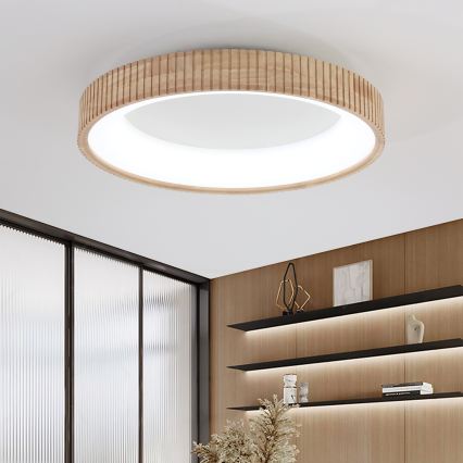 Brilagi - FALCON WOOD MODERN LED Ceiling Light 40W/230V 3000/4000/6000K Ø 60 cm Wood