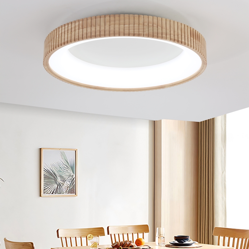 Brilagi - FALCON WOOD MODERN LED Ceiling Light 40W/230V 3000/4000/6000K Ø 60 cm Wood