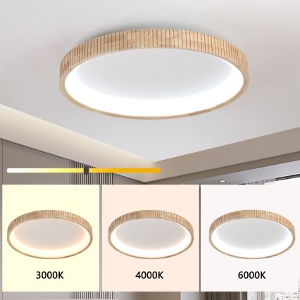 Brilagi - LED Ceiling Light FALCON WOOD MODERN LED/60W/230V 3000/4000/6000K dia. 80 cm wood