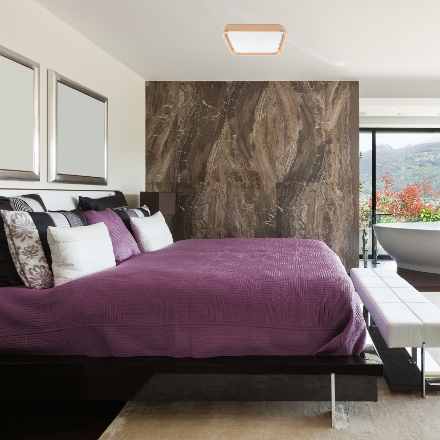 Brilagi - LED Dimmable ceiling light MANAROLA CUBIC LED/24W/230V 3000-6500K pine + remote control