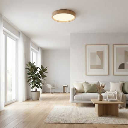 Brilagi - LED Ceiling Light MANAROLA PLAIN LED/24W/230V 3000K Ø 41 cm Oak