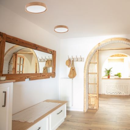 Brilagi - LED Ceiling light MANAROLA SIMPLE LED/24W/230V 3000K oak d. 41 cm
