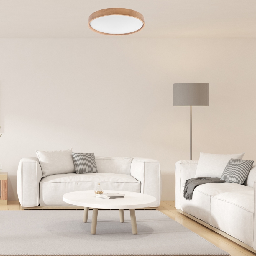 Brilagi - LED Dimmable ceiling light MANAROLA SMART LED/36W/230V 2700-6500K oak d. 51 cm Wi-Fi + remote control Tuya