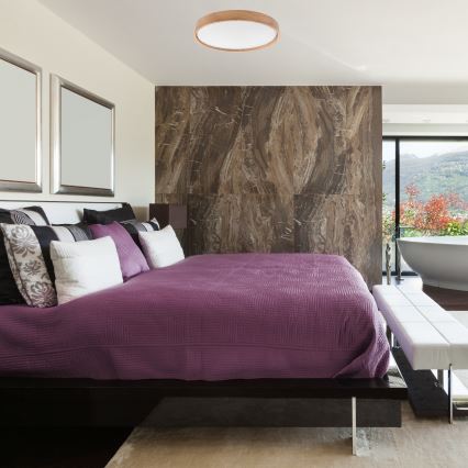 Brilagi - LED Dimmable ceiling light MANAROLA SMART LED/36W/230V 2700-6500K oak d. 51 cm Wi-Fi + remote control Tuya