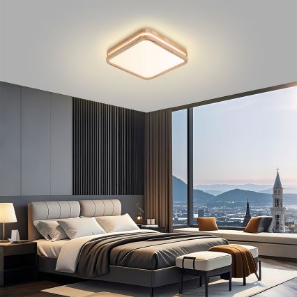 BRILAGI - MOLINA SQUARE LED Ceiling Light 32W/230V 3000/4000/6000K Oak 30x30 cm