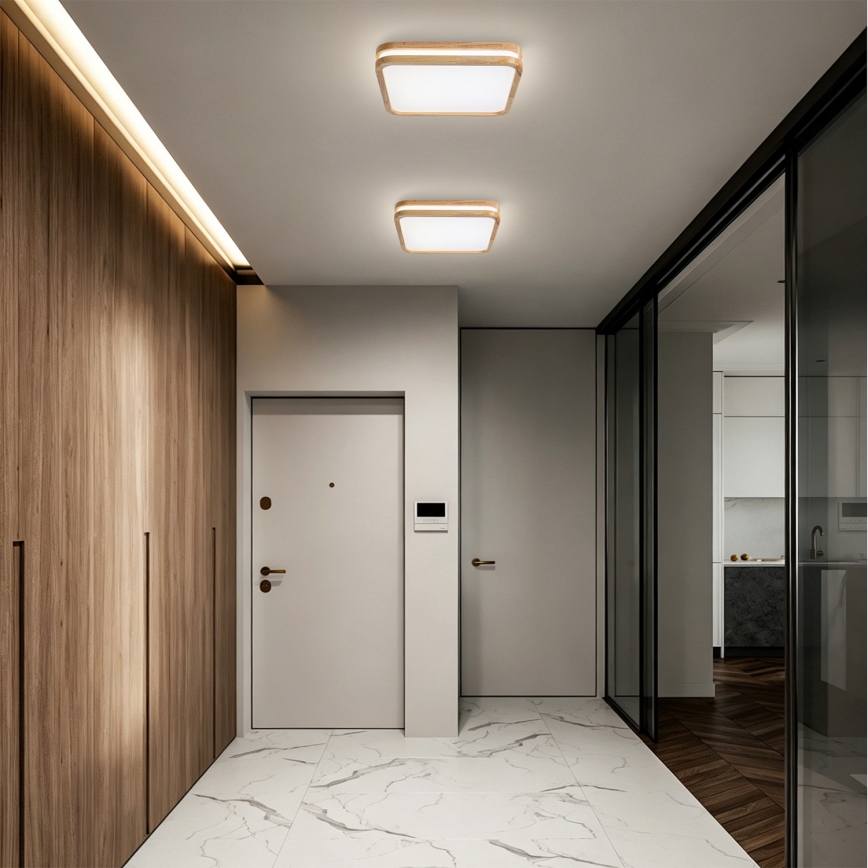 BRILAGI - MOLINA SQUARE LED Ceiling Light 32W/230V 3000/4000/6000K Oak 30x30 cm