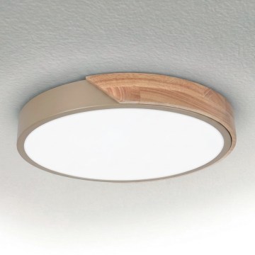 BRILAGI - LED ceiling light PILANA LED/24W/230V oak/beige Ø 30 cm