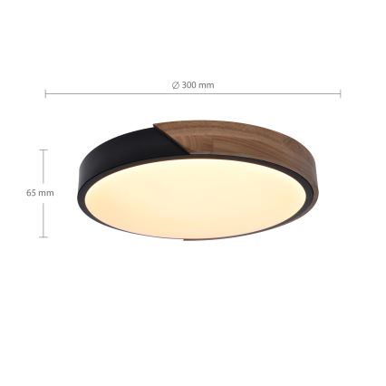 Brilagi - LED Ceiling light PILANA LED/24W/230V oak d. 30 cm