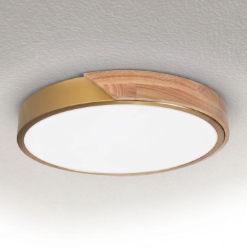 BRILAGI - LED Ceiling Light PILANA LED/24W/230V oak/gold Ø 30 cm