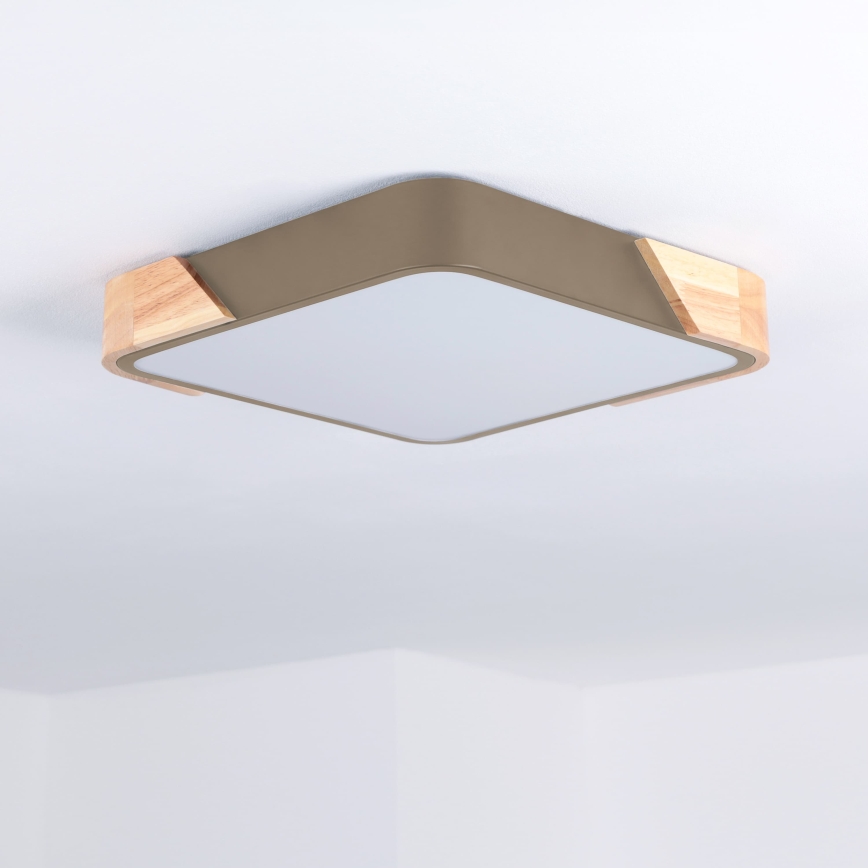 BRILAGI - LED ceiling light PILANA SQUARE LED/24W/230V oak/beige 32x32 cm