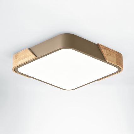 BRILAGI - LED ceiling light PILANA SQUARE LED/24W/230V oak/beige 32x32 cm