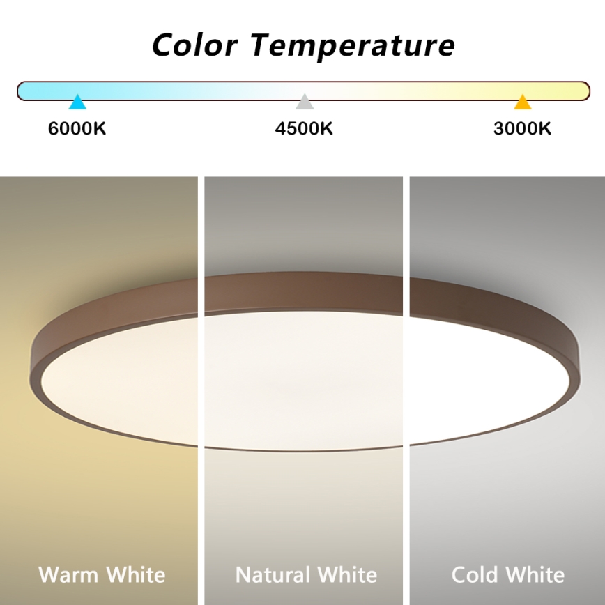 Brilagi - POOL LED Ceiling Light 100W/230V, 3000/4000/6000K, Ø 80 cm, Brown