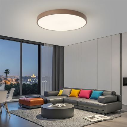 Brilagi - POOL LED Ceiling Light 100W/230V, 3000/4000/6000K, Ø 80 cm, Brown