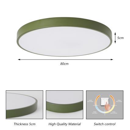 Brilagi - POOL LED Ceiling Light, 100W, 230V, 3000/4000/6000K, Ø 80 cm, Green