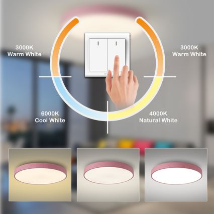 Brilagi - POOL LED Ceiling Light LED/100W/230V 3000/4000/6000K Ø 80 cm Pink