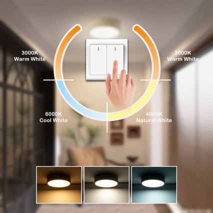 Brilagi - LED ceiling light POOL LED/18W/230V 3000/4000/6000K dia. 20 cm beige