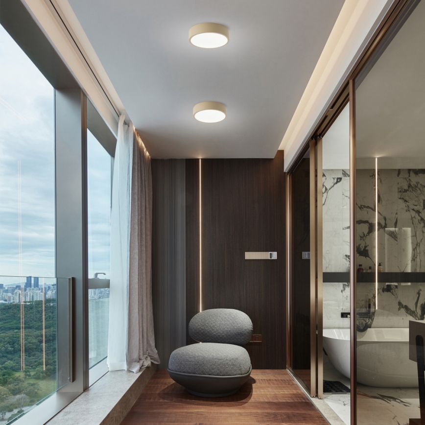 Brilagi - LED ceiling light POOL LED/18W/230V 3000/4000/6000K dia. 20 cm beige