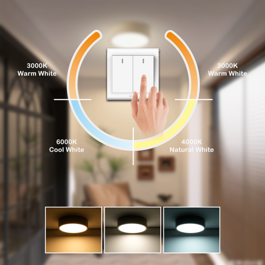 Brilagi - POOL LED Ceiling Light 18W/230V 3000/4500/6000K Ø 20 cm Beige