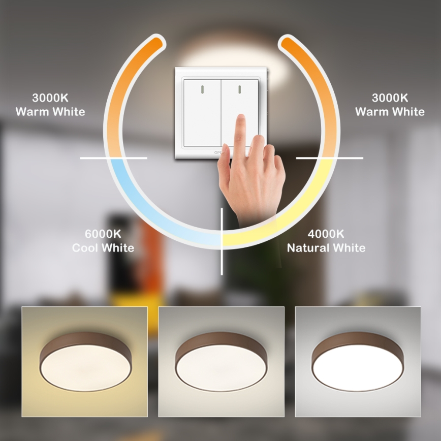 Brilagi - POOL LED Ceiling Light LED/36W/230V 3000/4000/6000K Ø 30 cm Brown