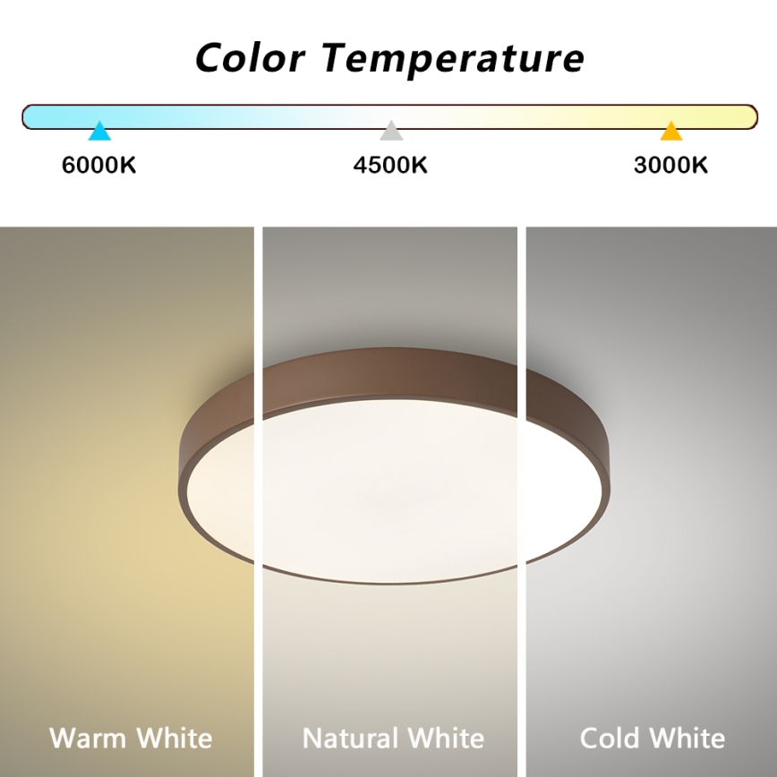 Brilagi - POOL LED Ceiling Light LED/36W/230V 3000/4000/6000K Ø 30 cm Brown