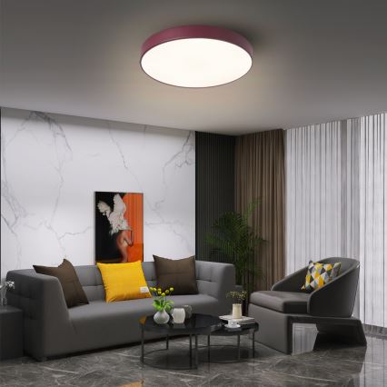 Brilagi - POOL LED Ceiling Light, 36W / 230V, Tunable White 3000/4000/6000K, Ø 30 cm, Burgundy