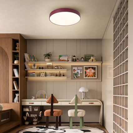 Brilagi - POOL LED Ceiling Light, 36W / 230V, Tunable White 3000/4000/6000K, Ø 30 cm, Burgundy