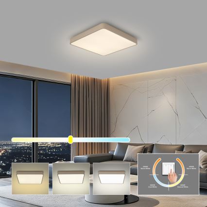 Brilagi - LED Ceiling Light POOL LED/36W/230V 3000/4000/6000K 40x40 cm beige