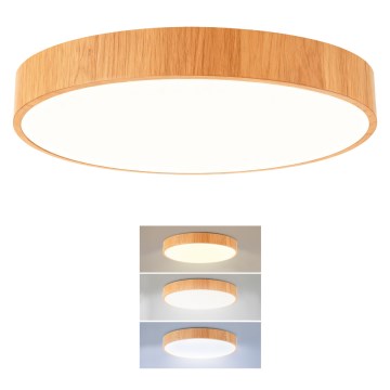 Brilagi - LED Ceiling Light POOL LED/36W/230V 3000/4000/6000K Ø30 cm Wood Finish