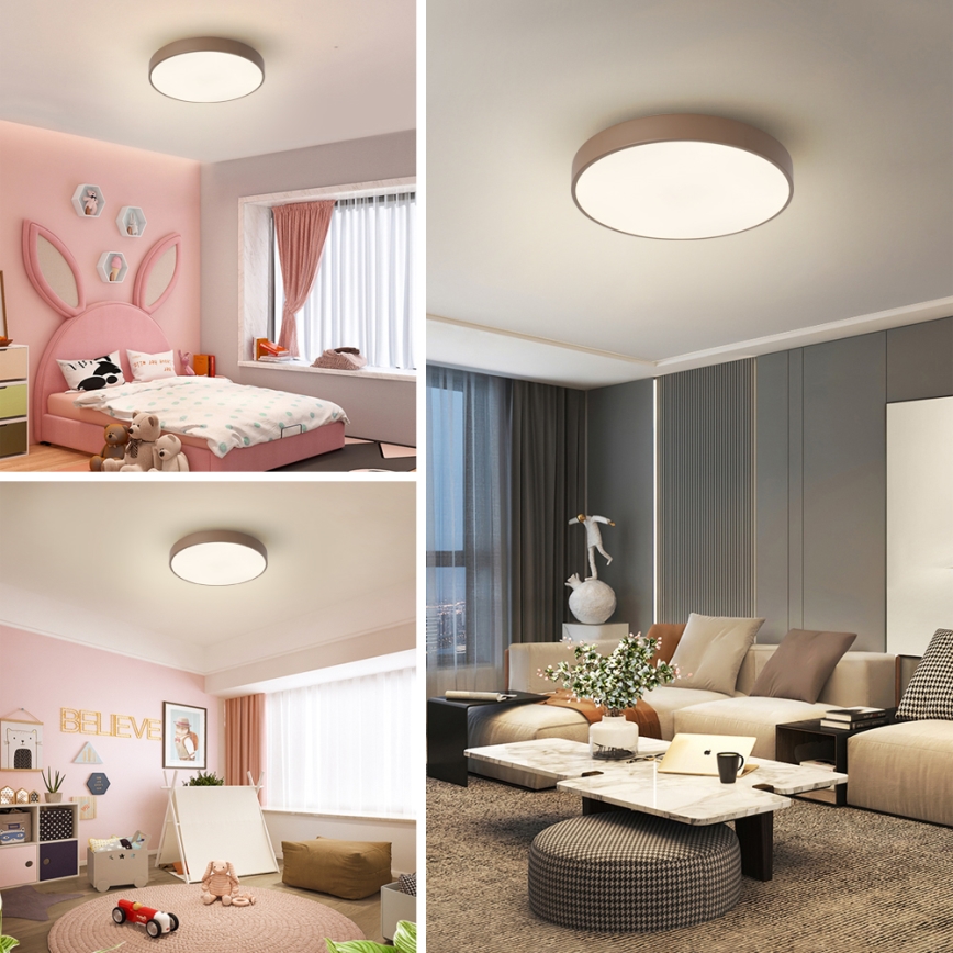 Brilagi - POOL LED Ceiling Light 48W/230V, CCT-selectable 3000/4000/6000K, Ø 40 cm, Brown