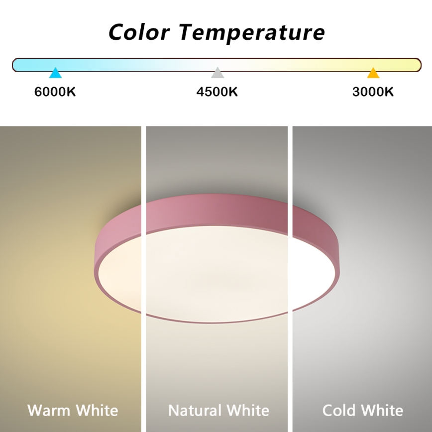 Brilagi - POOL LED Ceiling Light LED/48W/230V 3000/4000/6000K, dia. 40 cm, pink