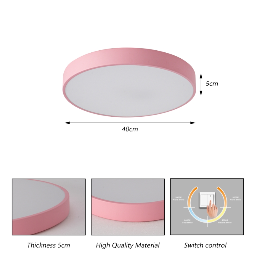 Brilagi - POOL LED Ceiling Light LED/48W/230V 3000/4000/6000K, dia. 40 cm, pink