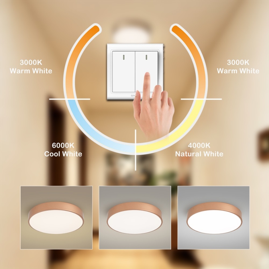 BRILAGI - LED Ceiling Light POOL LED/48W/230V 3000/4000/6000K Ø 40 cm Copper