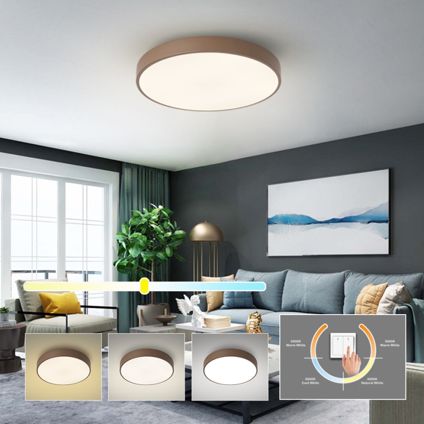 Brilagi - LED Ceiling Light POOL LED/60W/230V 3000/4000/6000K Ø 50 cm Brown