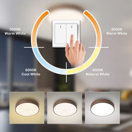 Brilagi - LED Ceiling Light POOL LED/60W/230V 3000/4000/6000K Ø 50 cm Brown