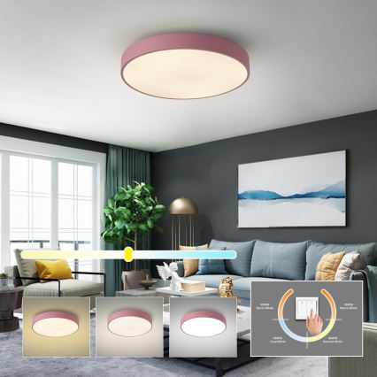 Brilagi - LED Ceiling Light POOL LED/60W/230V 3000/4000/6000K Ø 50 cm pink