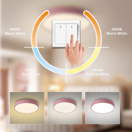 Brilagi - LED Ceiling Light POOL LED/60W/230V 3000/4000/6000K Ø 50 cm pink