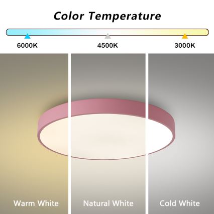 Brilagi - LED Ceiling Light POOL LED/60W/230V 3000/4000/6000K Ø 50 cm pink