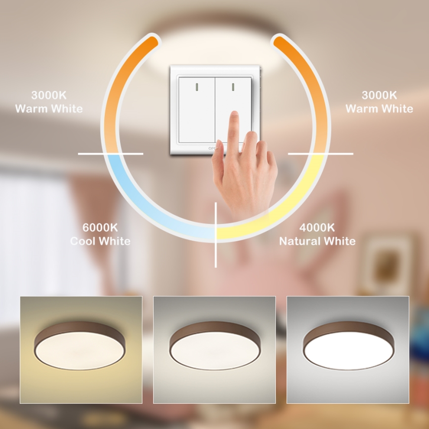 Brilagi - POOL LED Ceiling Light 60W/230V 3000/4000/6000K dia. 60 cm brown