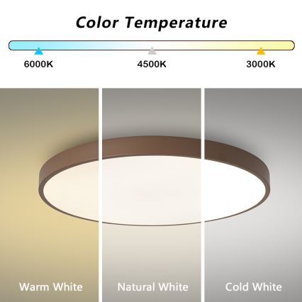 Brilagi - POOL LED Ceiling Light 60W/230V 3000/4000/6000K dia. 60 cm brown