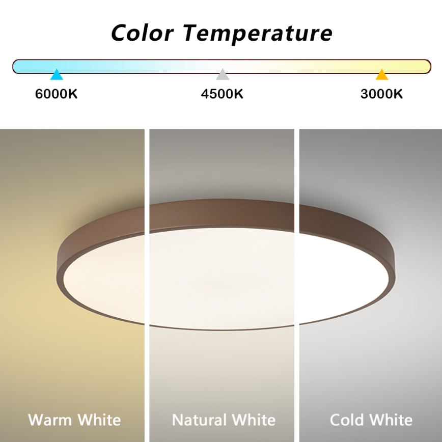 Brilagi - POOL LED Ceiling Light 60W/230V 3000/4000/6000K dia. 60 cm brown