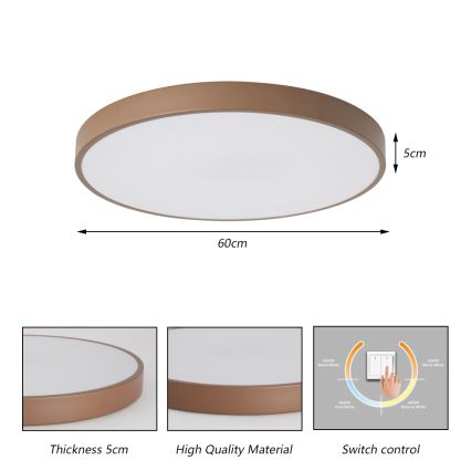 Brilagi - POOL LED Ceiling Light 60W/230V 3000/4000/6000K dia. 60 cm brown