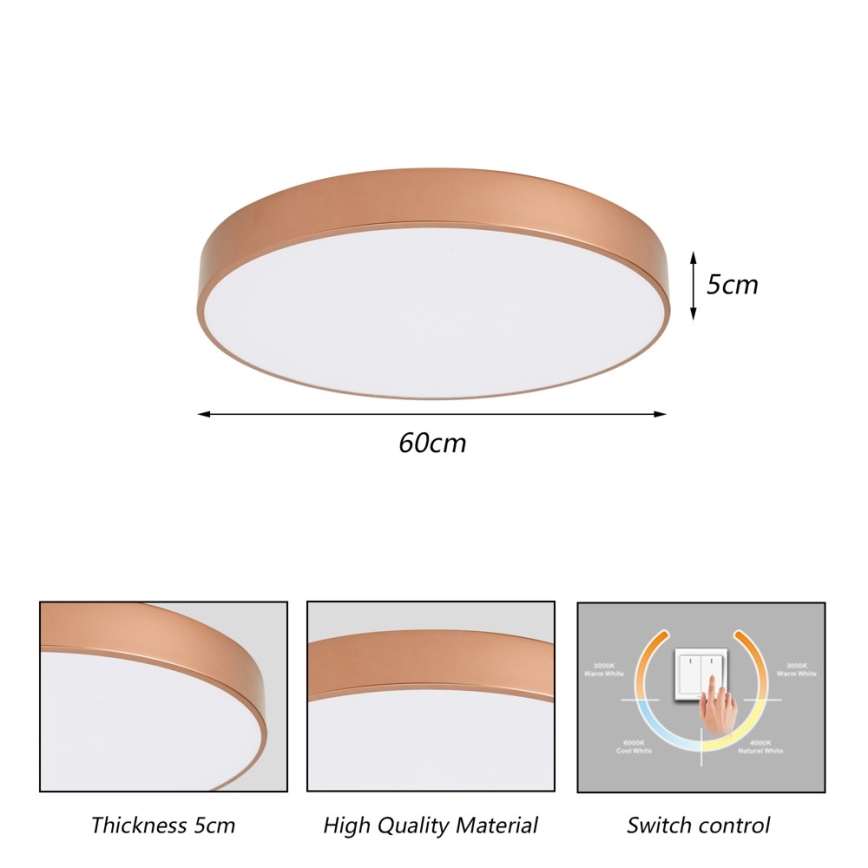 BRILAGI - LED Ceiling light POOL LED/60W/230V 3000/4000/6000K dia. 60 cm copper