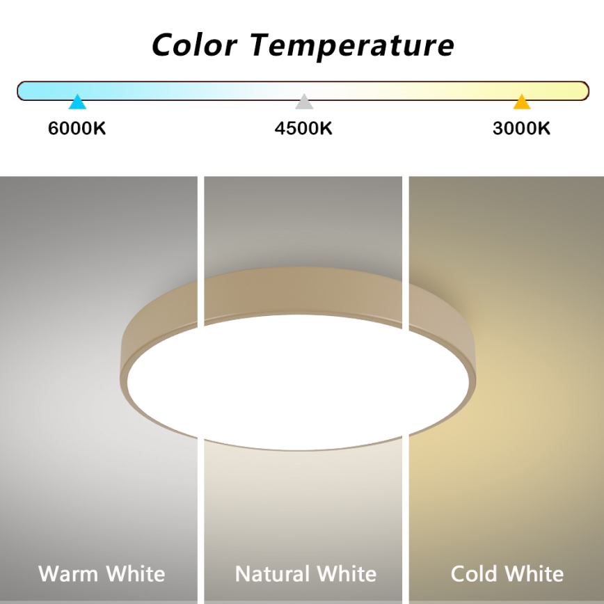 Brilagi - LED Ceiling Light POOL LED/60W/230V 3000/4500/6000K Ø 60 cm beige