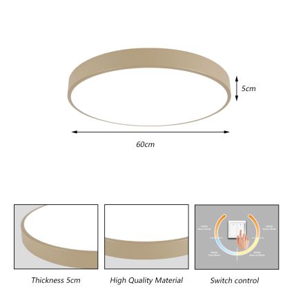 Brilagi - LED Ceiling Light POOL LED/60W/230V 3000/4500/6000K Ø 60 cm beige