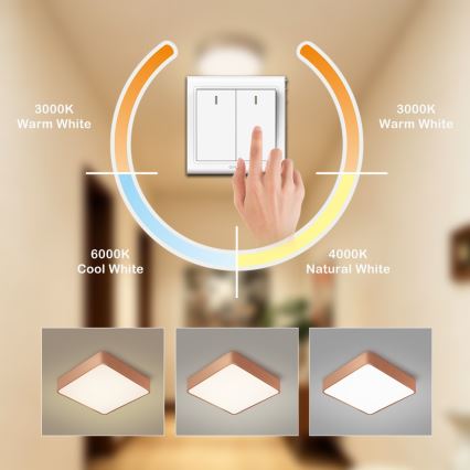 BRILAGI - LED Ceiling light POOL SQUARE LED/36W/230V 3000/4000/6000K 40x40 cm copper